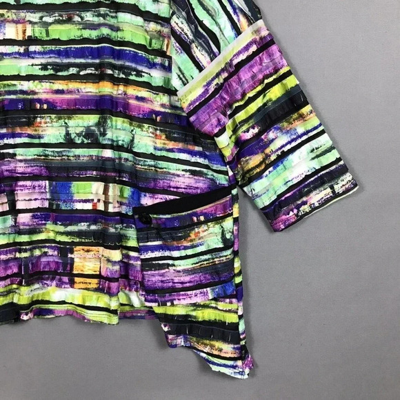 IC BY CONNIE K Textured Tiered Ruffle Tunic Top Size XL Pockets Colorful Artsy - Picture 8 of 15
